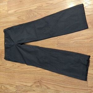 Trina Turk charcoal pinstripe wide-leg business casual trousers, women's 4